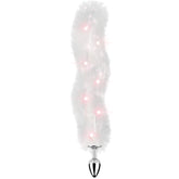 FOXY TAIL - LIGHT UP FAUX FUR BUTT PLUG - WHITE